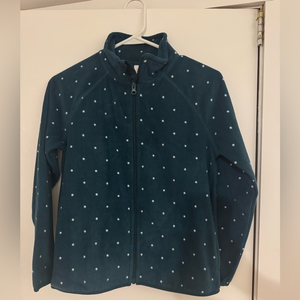 NWOT Teal Polka Dot Fleece Jacket